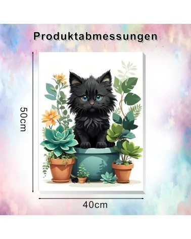 Malen Nach Zahlen 40x50cm | Schwarze Katze