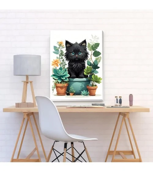 Malen Nach Zahlen 40x50cm | Schwarze Katze