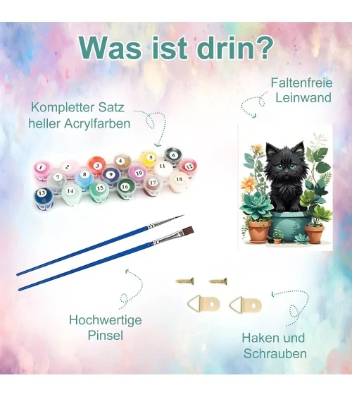 Malen Nach Zahlen 40x50cm | Schwarze Katze