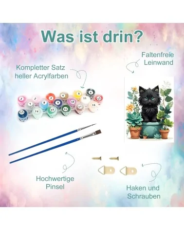 Malen Nach Zahlen 40x50cm | Schwarze Katze