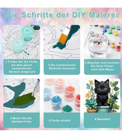 Malen Nach Zahlen 40x50cm | Schwarze Katze