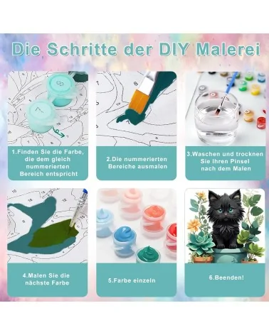Malen Nach Zahlen 40x50cm | Schwarze Katze