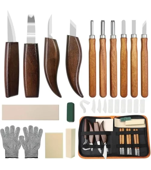 Kit d'outils de sculpture sur bois, 95 pièces | Idéal pour les projets de bricolage