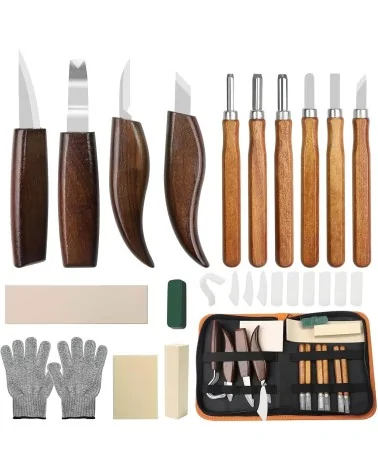 Kit d'outils de sculpture sur bois, 95 pièces | Idéal pour les projets de bricolage