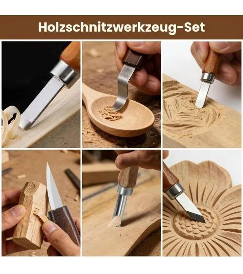 Kit d'outils de sculpture sur bois, 95 pièces | Idéal pour les projets de bricolage