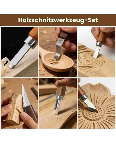 Kit d'outils de sculpture sur bois, 95 pièces | Idéal pour les projets de bricolage