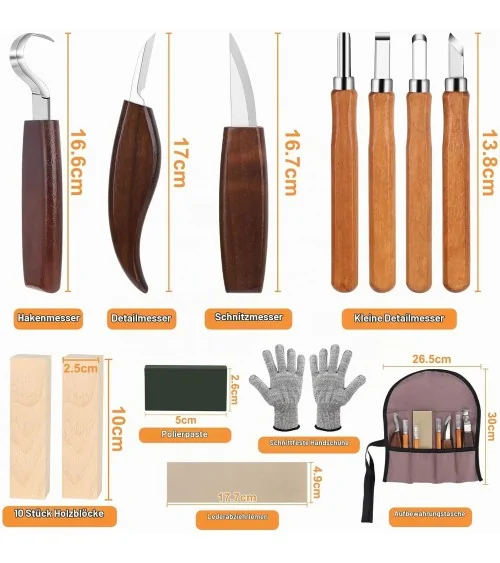 Holz Schnitzwerkzeug | 24-teilig