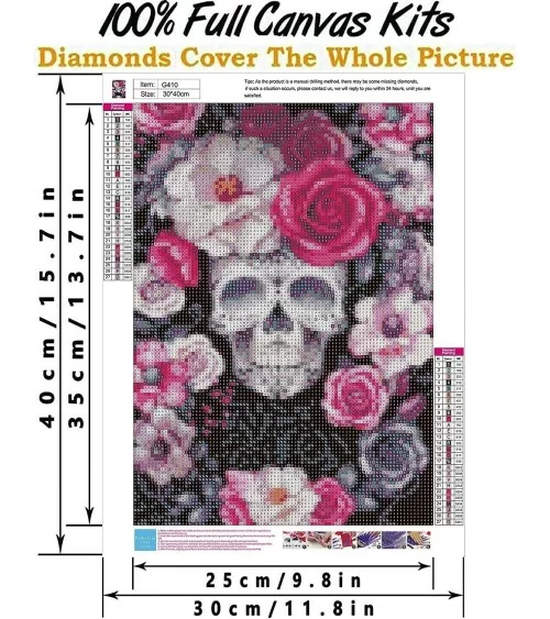 Diamond Painting Totenkopf Blume | Glitzernde Kunstwerke selbst gestalten