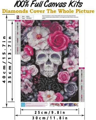 Diamond Painting Totenkopf Blume | Glitzernde Kunstwerke selbst gestalten