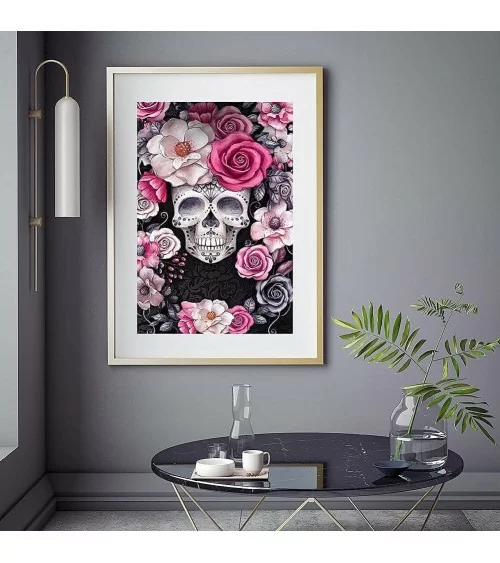 Diamond Painting Totenkopf Blume | Glitzernde Kunstwerke selbst gestalten