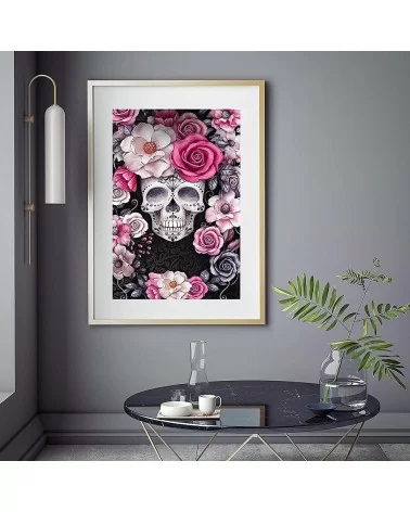 Diamond Painting Totenkopf Blume | Glitzernde Kunstwerke selbst gestalten