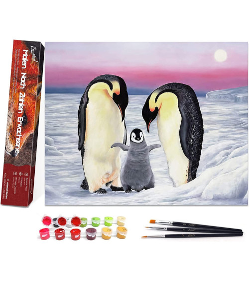 Malen Nach Zahlen- Pinguinfamilie