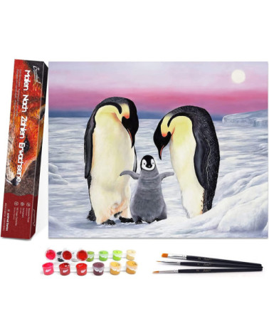 Malen Nach Zahlen- Pinguinfamilie