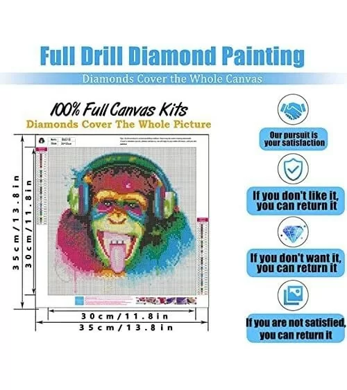 Diamond Painting 35x35cm | Affe